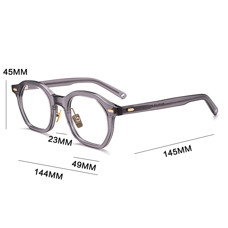 Gatenac Unisex Full Rim Square Acetate Frame Eyeglasses Gxj33 Full Rim Gatenac   