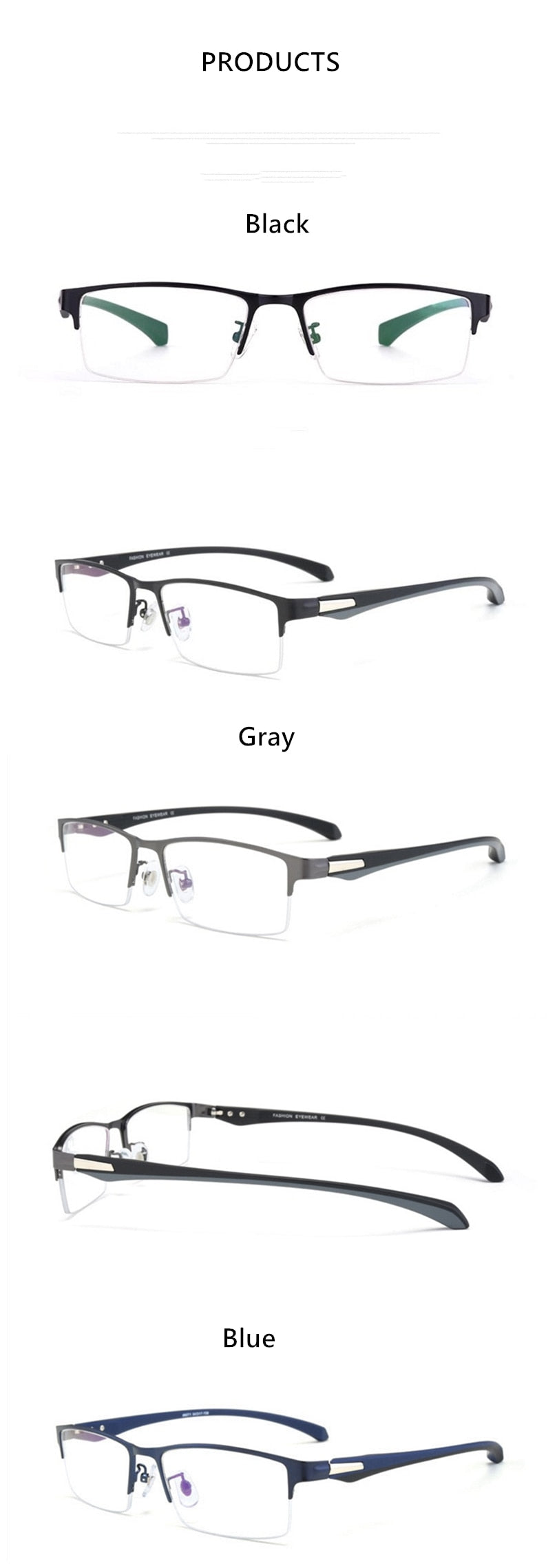 Yimaruili Men's Semi Or Full Rim Alloy Frame Eyeglasses 66071/66085 Full Rim Yimaruili Eyeglasses   