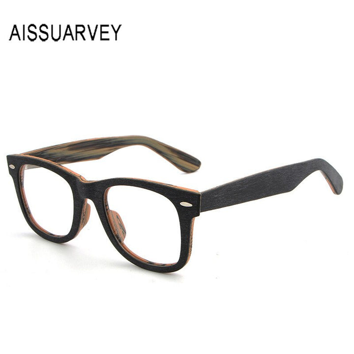 Aissuarvey Handcrafted Round Full Horn Rim Wooden Frame Eyeglasses Unisex Frame Aissuarvey Eyeglasses   