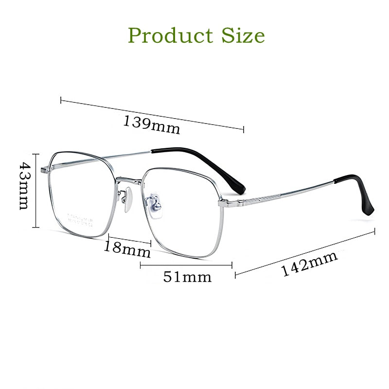 Yimaruili Unisex Full Rim Square Titanium IP Frame Eyeglasses  88318K Full Rim Yimaruili Eyeglasses   