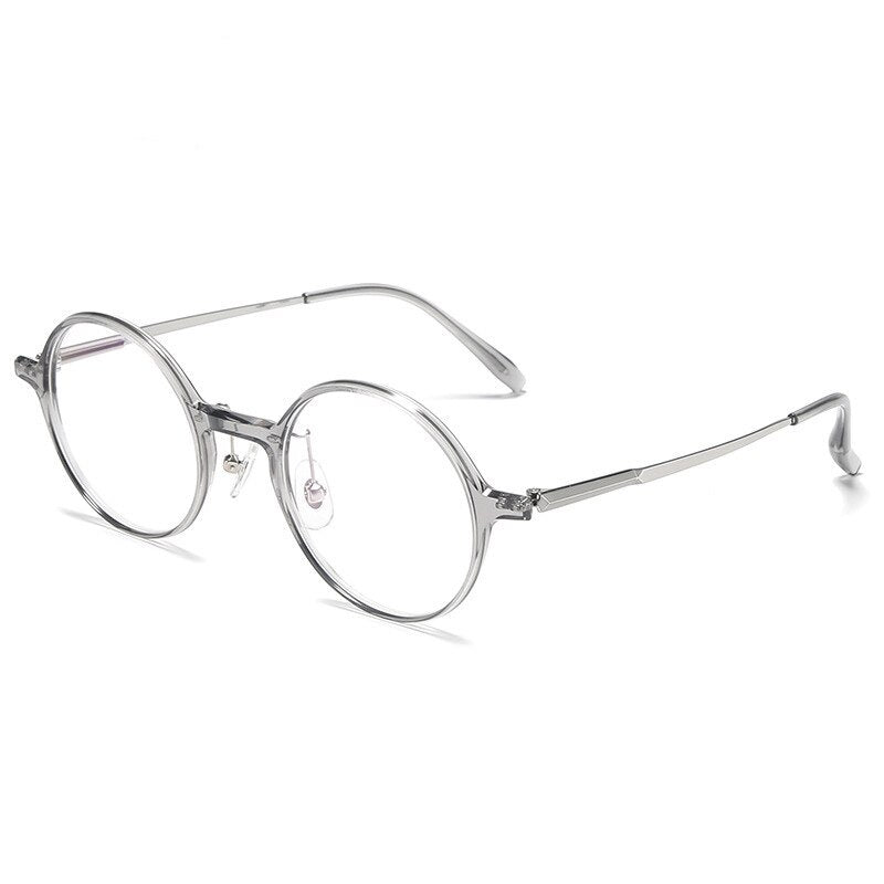 Aissuarvey Full Round Rim Titanium Acetate Frame Eyeglasses Unisex Frame Aissuarvey Eyeglasses gray  