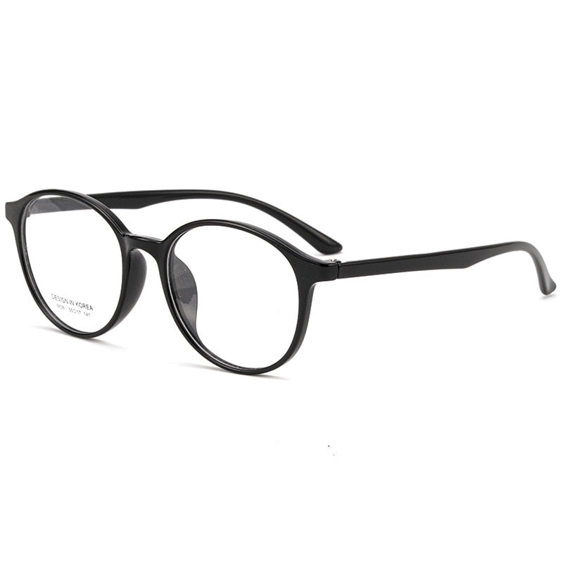 KatKani Unisex Full Rim Round TR 90 Resin Frame Eyeglasses Tr6838 Full Rim KatKani Eyeglasses Brihgt Black  