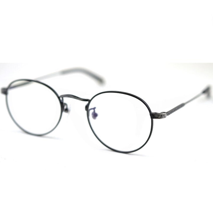 Hdcrafter Unisex Full Rim Round Titanium Frame Eyeglasses Ps7880 Full Rim Hdcrafter Eyeglasses   