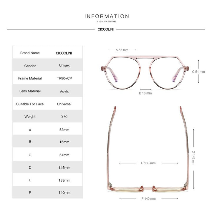 Gmei Unisex Eyeglasses Acrylic Tr90 Cp Frame 2033 Full Rim Gmei Optical   