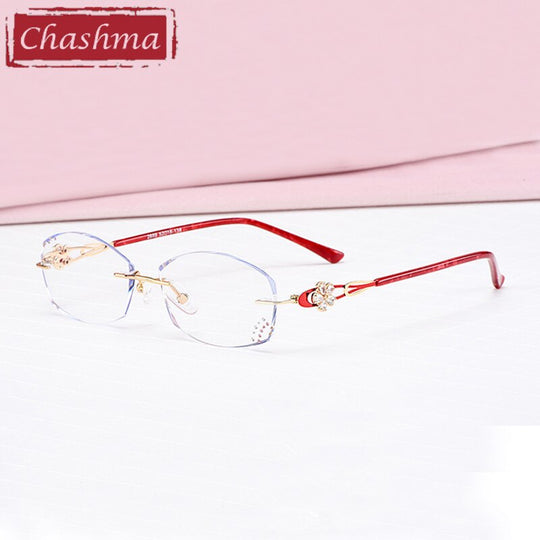 Women S Rimless Eyeglasses Gradient Tint Titanium Frame Fuzweb