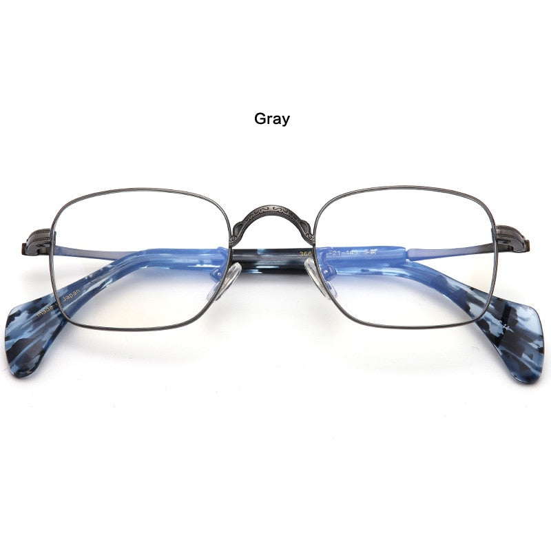 Muzz Unisex Full Rim Square Hand Crafted Titanium Acetate Frame Eyeglasses M3660 Full Rim Muzz gray  