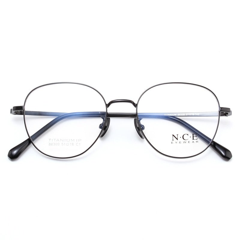 Unisex Oval Full Rim Titanium Frame Eyeglasses Sc88309 Full Rim Bclear   