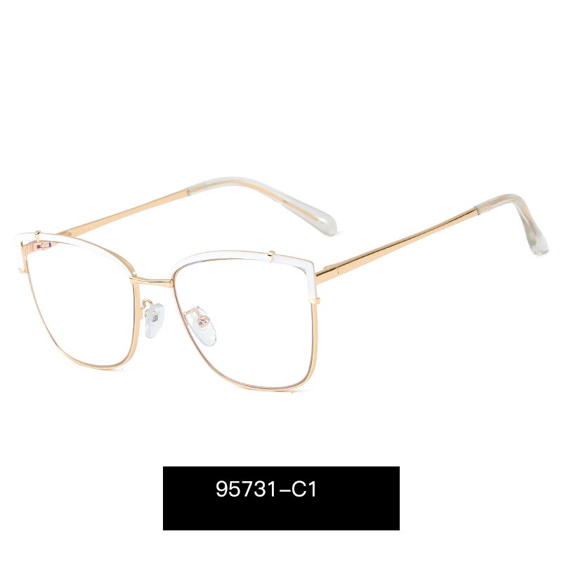 Hotony Women's Full Rim Cat Eye Alloy Frame Eyeglasses 95731 Full Rim Hotony C1  