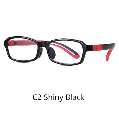 Ralferty Kids' Eyeglasses Super Flexible Silicone D5120 Frame Ralferty C2 Shiny Black  