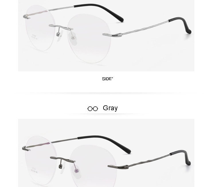 Hotochki Unisex Semi Rim Rectangular Alloy Frame Eyeglasses 7057 Semi Rim Hotochki   