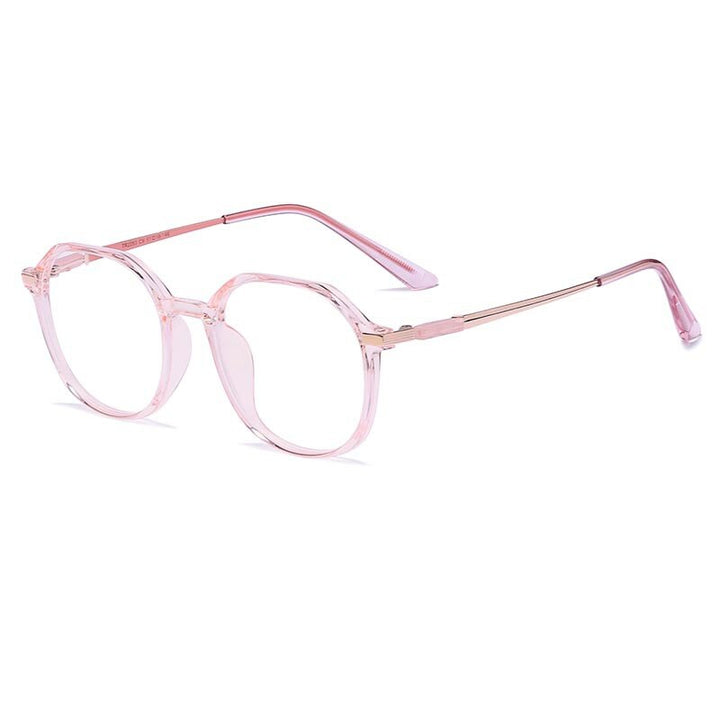 KatKani Women's Full Rim Polygonal TR 90 Resin Frame Eyeglasses Tr2053 Full Rim KatKani Eyeglasses Pink  