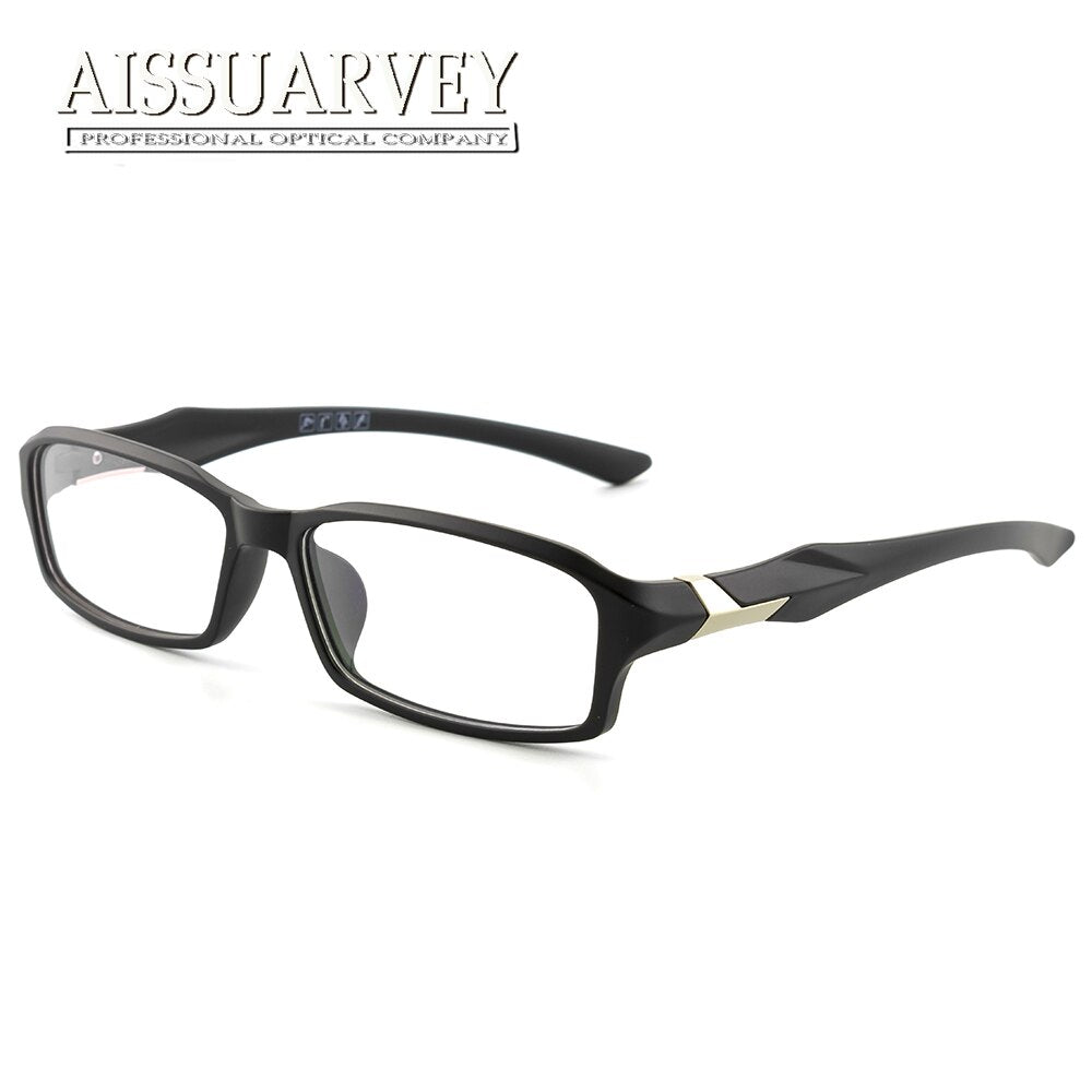 Aissuarvey Men's Full Rim Plastic Titanium Sport Frame Eyeglasses As6059 Sport Eyewear Aissuarvey Eyeglasses black  