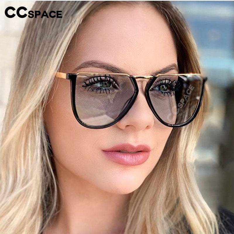 CCSpace Women's Full Rim Alloy Polygonal Frame Sunglasses 48041 Sunglasses CCspace Sunglasses   