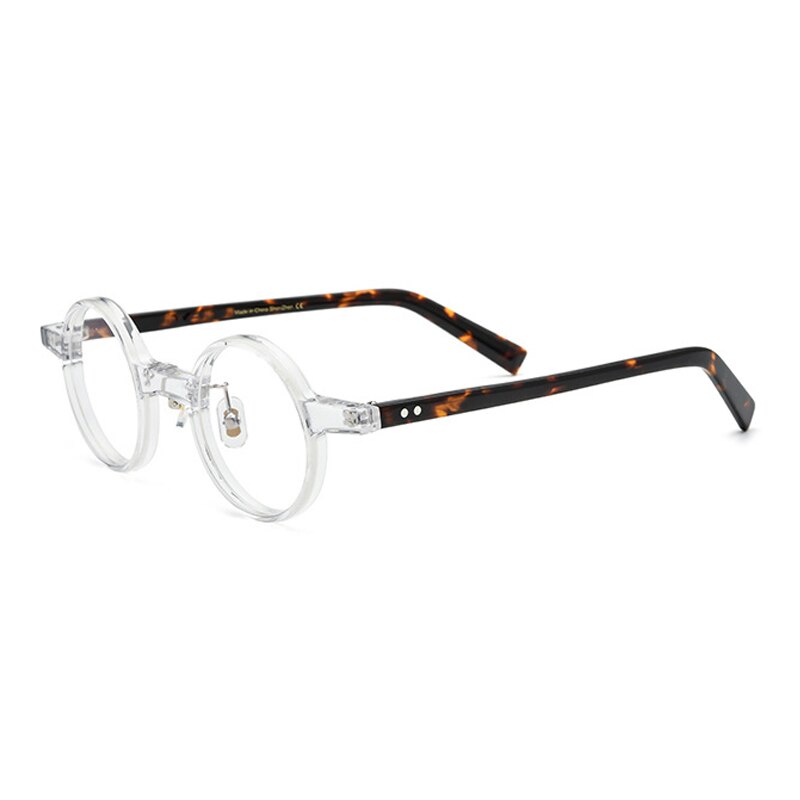 Gatenac Unisex Full Rim Round Acetate Frame Eyeglasses Gxyj712 Full Rim Gatenac Transparent  
