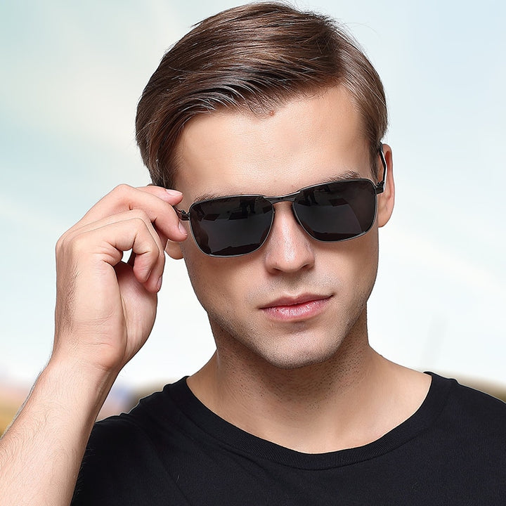 Aidien Men's Semi Rim Alloy Aluminum Magnesium Frame Sunglasses 7755 Sunglasses Aidien   