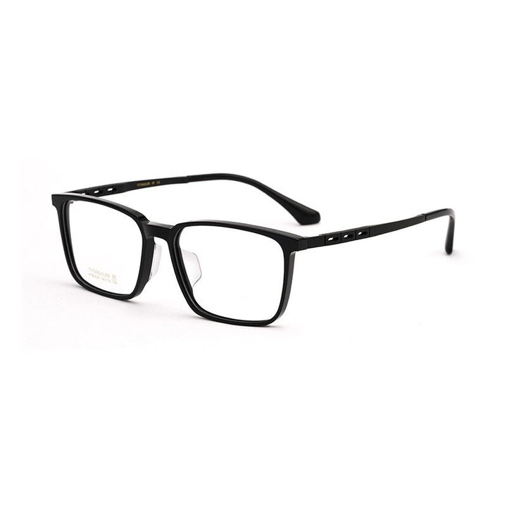 Hotony Men's Full Rim TR 90 Resin Titanium Square Frame Eyeglasses 5020 Full Rim Hotony black  