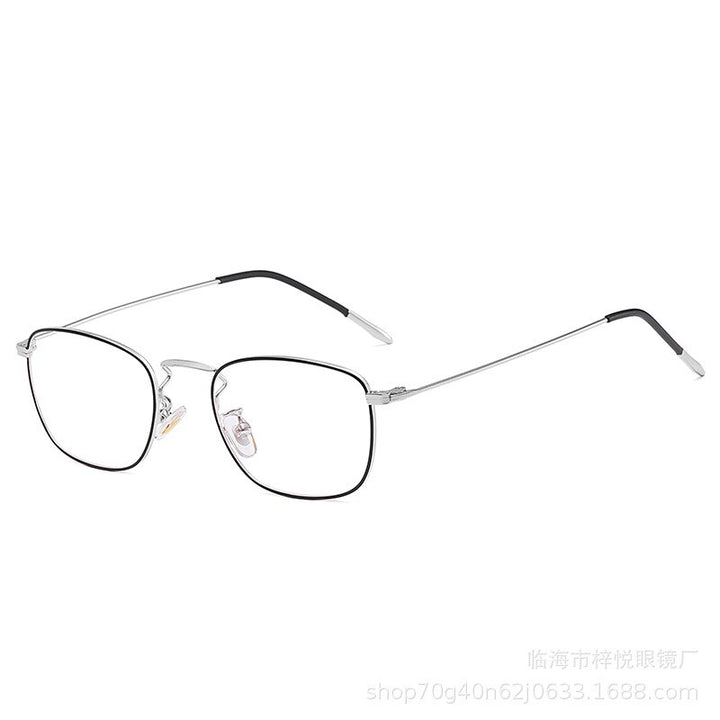 Hotony Unisex Full Rim Rectangle Alloy Eyeglasses Zy9951 Full Rim Hotony BLACK SILVER  