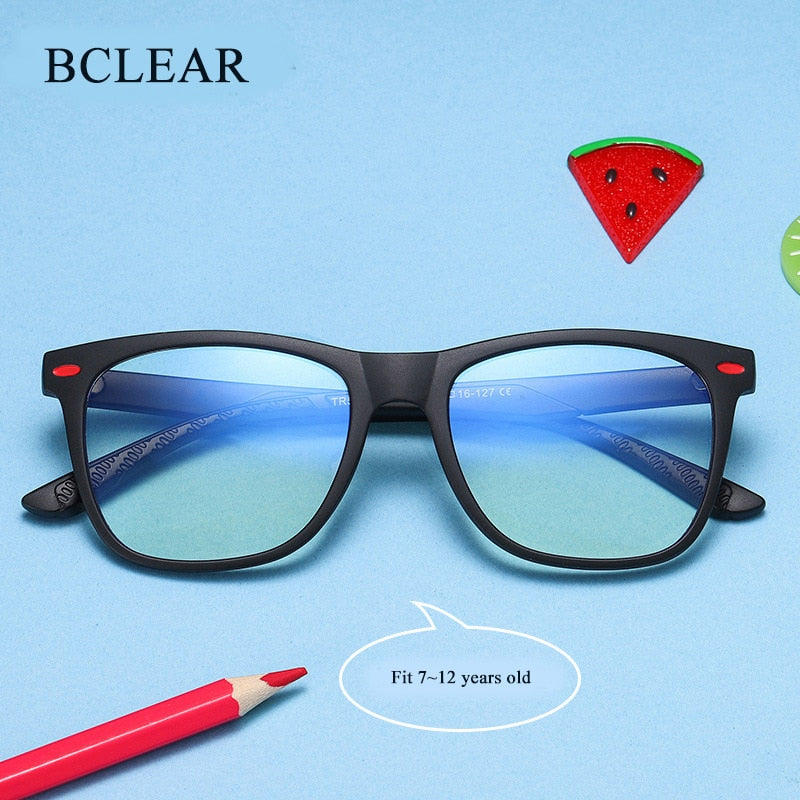 Bclear Children's Square Full Rim Silica Titanium Eyeglasses Wd5102 Full Rim Bclear   