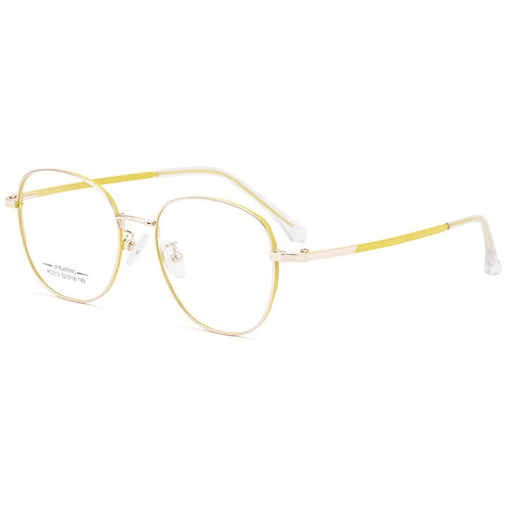 KatKani Unisex Full Rim Round IP Plated Alloy Frame Eyeglasses Ac013 Full Rim KatKani Eyeglasses Yellow Rose Gold  