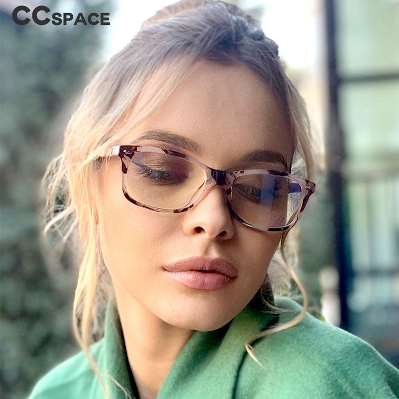 CCspace Unisex Full Rim Square Tr 90 Titanium Frame Eyeglasses 51018 Full Rim CCspace   