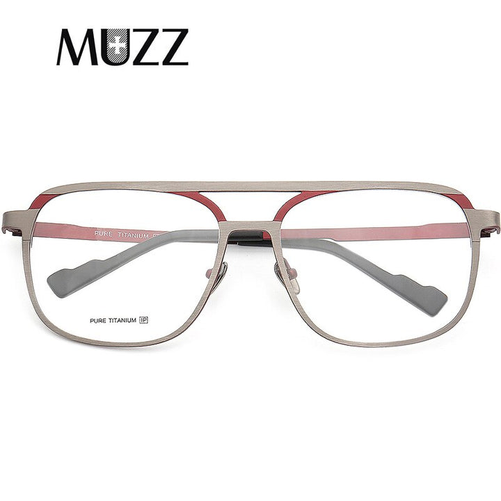 Muzz Unisex Full Rim Square Double Bridge Titanium Frame Eyeglasses T7036 Full Rim Muzz C3  