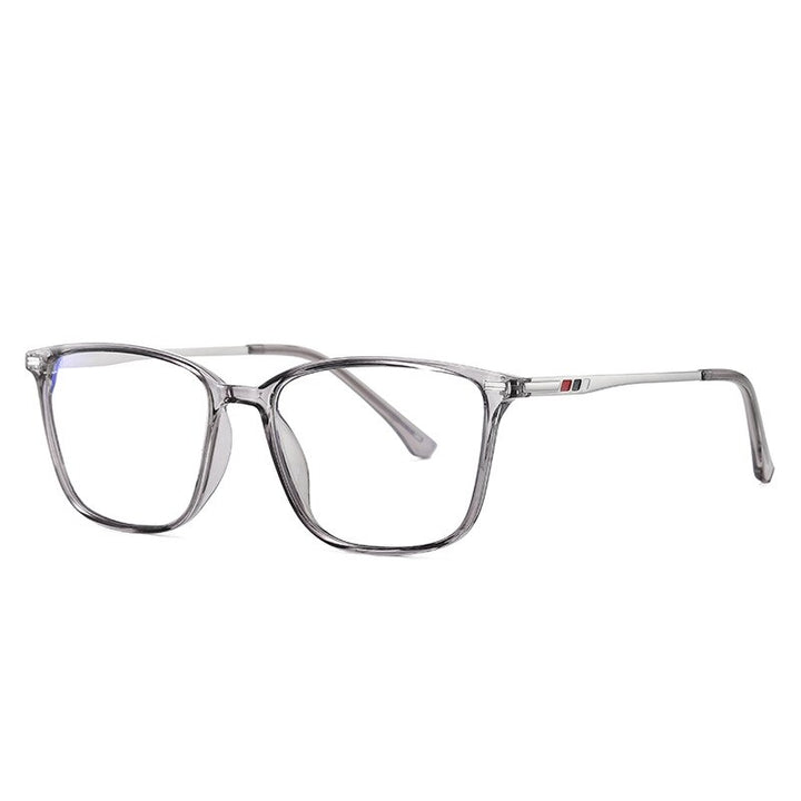 Yimaruili Men's  Full Rim TR 90 Frame Eyeglasses 6912 Full Rim Yimaruili Eyeglasses Transparent Gray  