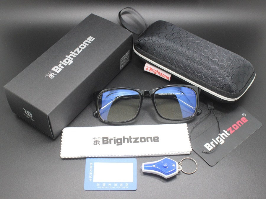 Men's Eyeglasses Computer Glasses Anti Blue Ray Light Cr39 Frame Brightzone Bright black Fullset  