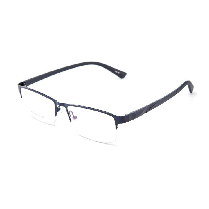 Hotochki Unisex Semi Rim Alloy Frame Eyeglasses 16019 Semi Rim Hotochki Blue  