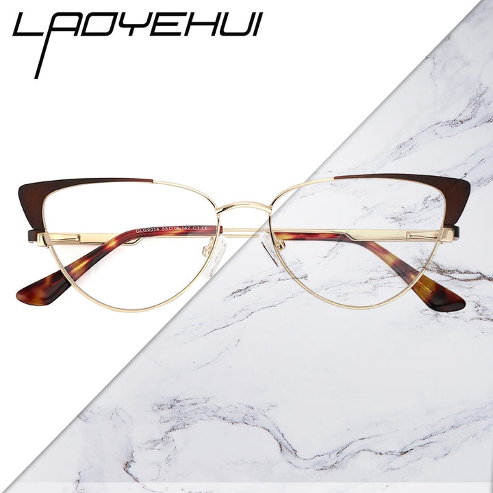 Laoyehui Women's Eyeglasses Cat Eye Alloy Frame 9014 Frame Laoyehui   