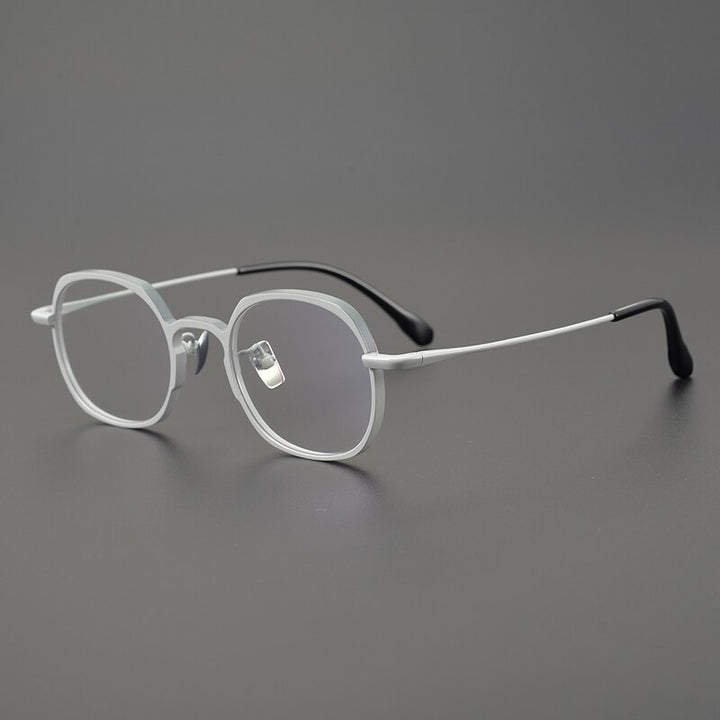 Gatenac Unisex Full Rim Square Titanium Frame Eyeglasses Gxyj700 Full Rim Gatenac White  