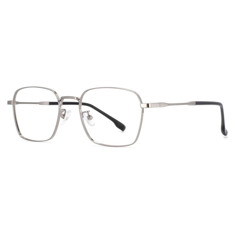 CCSpace Unisex Full Rim Square Stainless Steel Frame Eyeglasses 53836 Full Rim CCspace gray  
