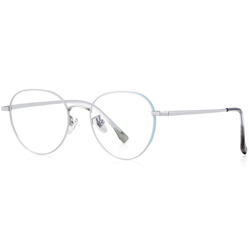 Hotony Women's Full Rim Round Beta Titanium Frame Spring Hinge Eyeglasses T3927 Full Rim Hotony   
