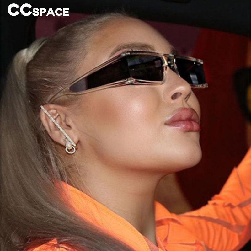 CCspace Unisex Full Rim Rectangle Resin Goggle Frame Sunglasses 46198 Sunglasses CCspace Sunglasses   