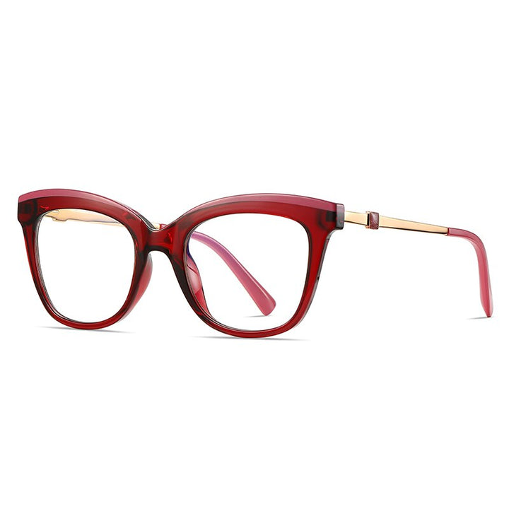 Hotony Women's Full Rim Cat Eye TR 90 Resin Frame Eyeglasses 2065 Full Rim Hotony C4  