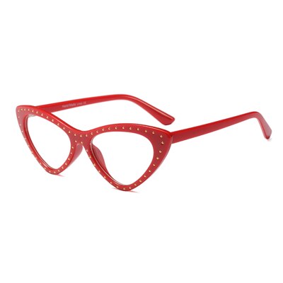 Ralferty Women's Full Rim Oval Cat Eye Acetate Eyeglasses F95130 Full Rim Ralferty Red  