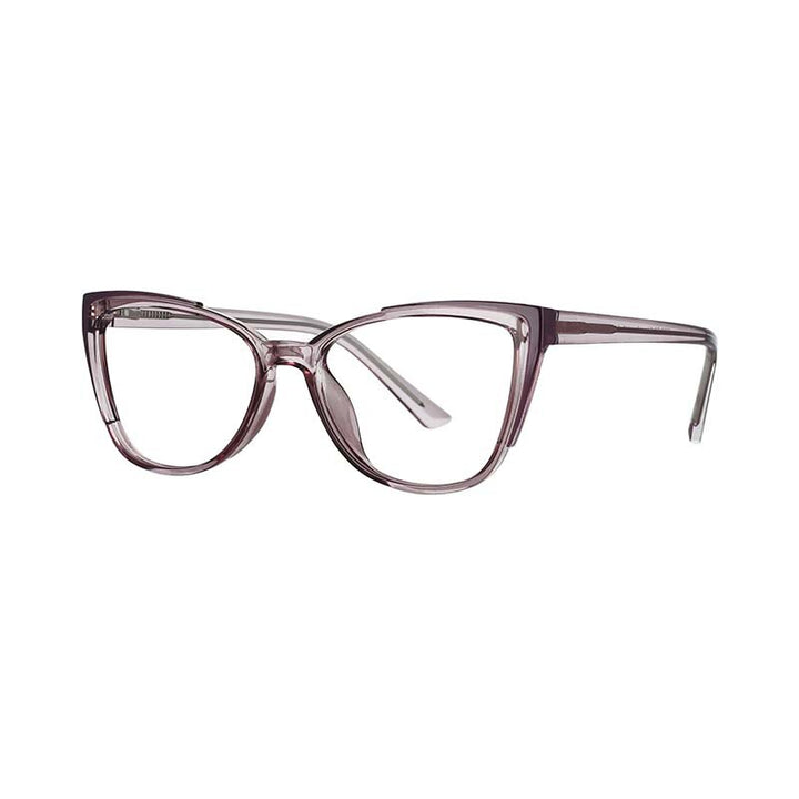 CCSpace Unisex Full Rim Square Cat Eye Tr 90 Titanium Frame Eyeglasses 53103 Full Rim CCspace Purple  