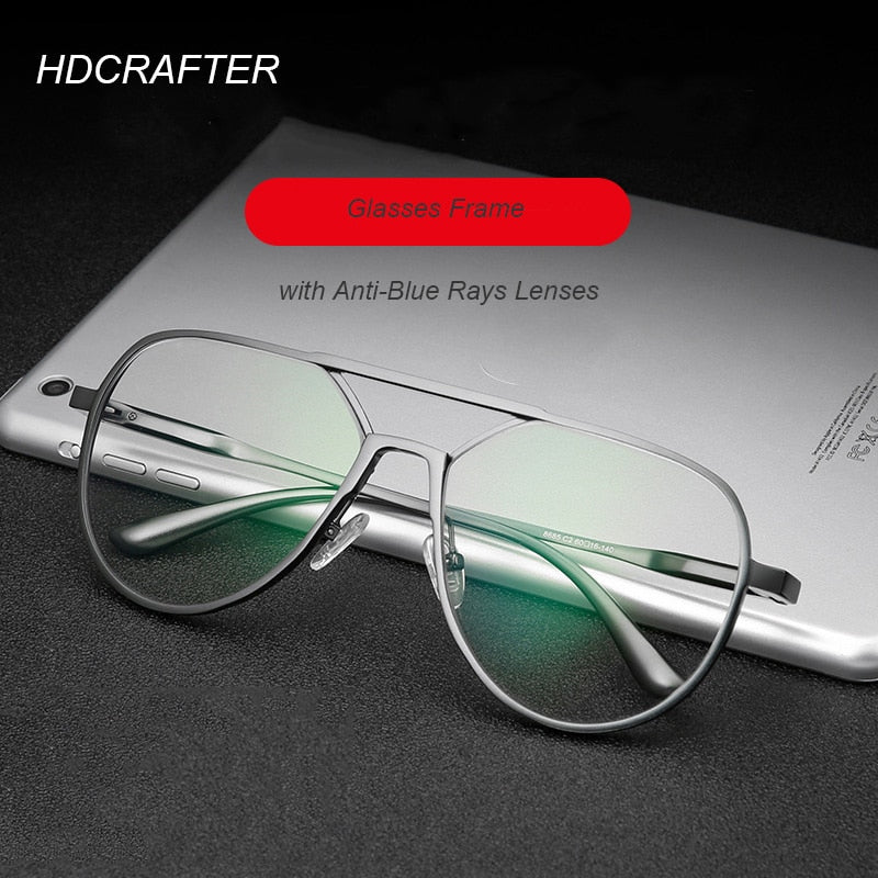 Hdcrafter Unisex Full Rim Oversized Oval Double Bridge Alloy Eyeglasses 8685 Full Rim Hdcrafter Eyeglasses   