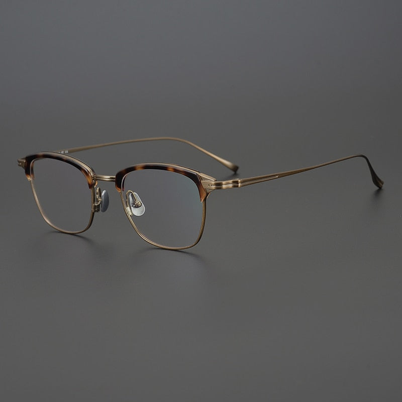 Gatenac Unisex Full Rim Square Titanium Acetate Frame Eyeglasses Gxyj688 Full Rim Gatenac   