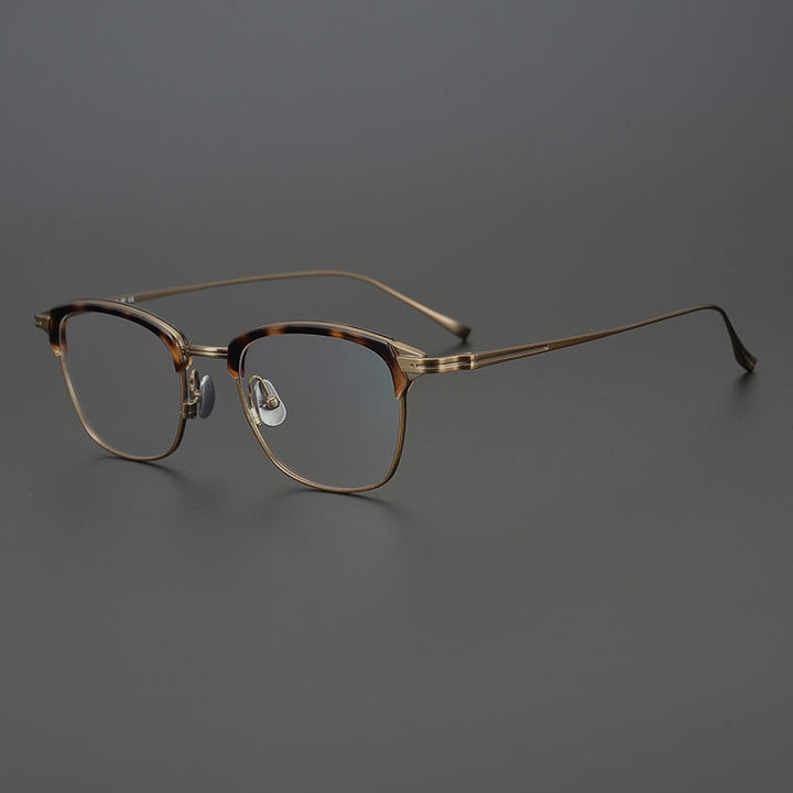 Gatenac Unisex Full Rim Square Titanium Acetate Frame Eyeglasses Gxyj688 Full Rim Gatenac   
