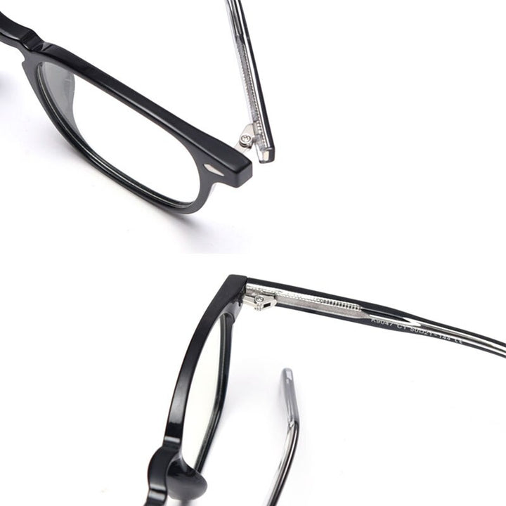 CCSpace Unisex Full Rim Square Tr 90 Titanium Rivet Frame Eyeglasses 49867 Full Rim CCspace   
