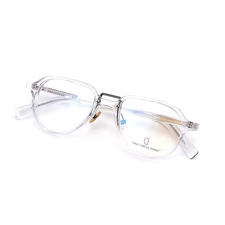 Aissuarvey Round Light Acetate Full Rim Double Bridge Frame Eyeglasses Full Rim Aissuarvey Eyeglasses Clear  