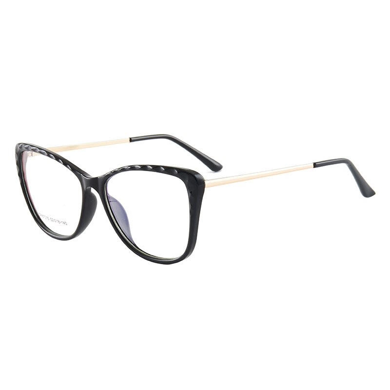 Hotony Women's Full Rim TR 90 Resin Cat Eye Frame Eyeglasses 7015 Full Rim Hotony black  