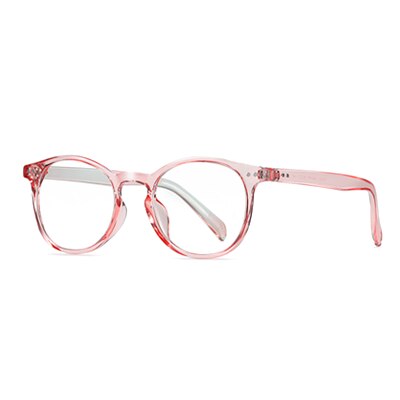Ralferty Women's Eyeglasses Round Anti Blue Light D2301 Anti Blue Ralferty C6 Clear Pink  