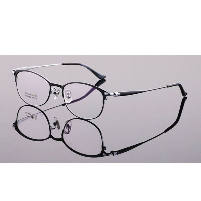 Aissuarvey Women's Full Rim Round Titanium Frame Eyeglasses  As166461 Full Rim Aissuarvey Eyeglasses black  