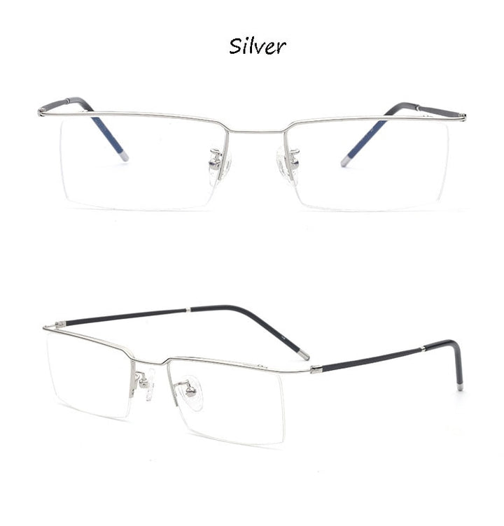 Hotochki Unisex Semi Rim Titanium Alloy Frame Eyeglasses 6341 Semi Rim Hotochki   