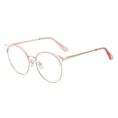 Ralferty Women's Eyeglasses Round Anti Blue Light F95795-1 Anti Blue Ralferty C2 Pink  