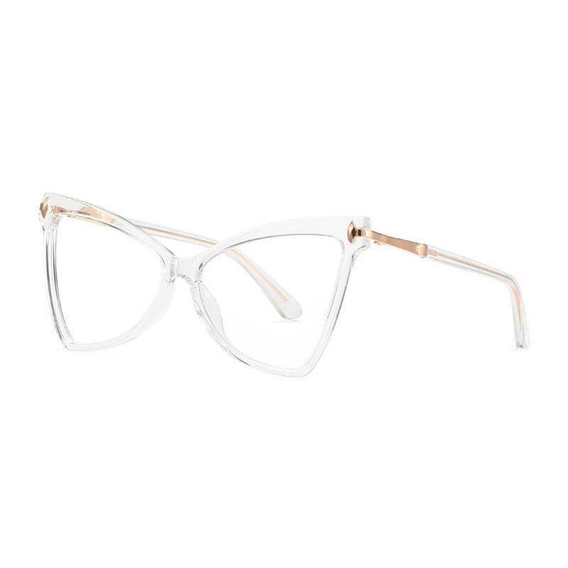 Hotony Women's Full Rim Cat Eye TR 90 Frame Eyeglasses 2077 Full Rim Hotony Transparent  
