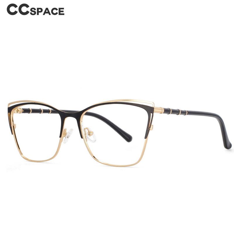 CCSpace Unisex Full Rim Square Alloy Frame Eyeglasses 53869 Full Rim CCspace   