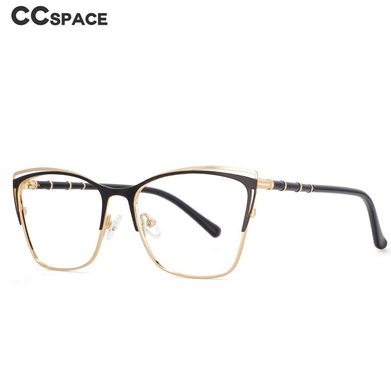 CCspace Unisex Full Rim Square Alloy Frame Eyeglasses 53869 Full Rim CCspace   