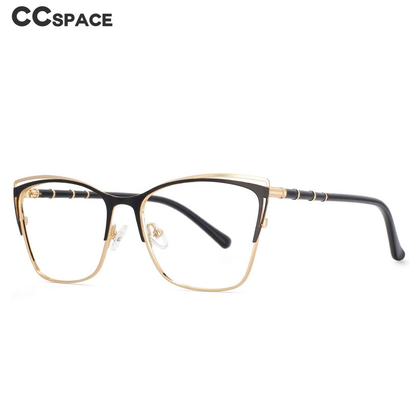 CCspace Unisex Full Rim Square Alloy Frame Eyeglasses 53869 Full Rim CCspace   